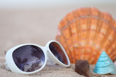 Close-up of sunglasses on table