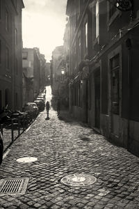 People walking on city street
