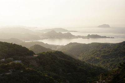 High angle view of landscape against sky