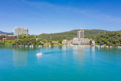 View of buildings by swimming pool