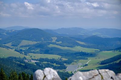 High angle view of landscape against sky