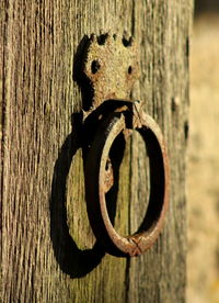 Close-up of rusty wooden door