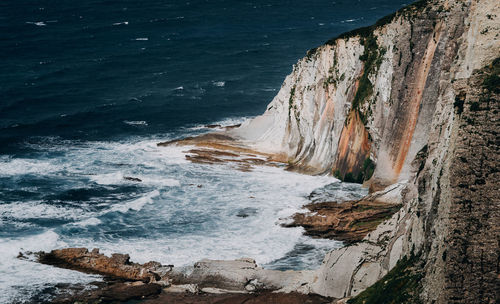 Scenic view of rocky beach