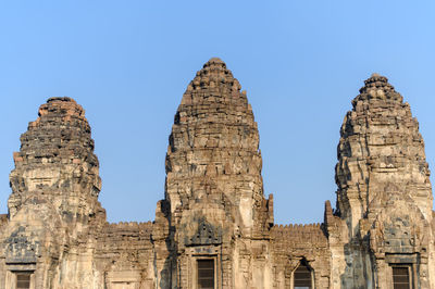 Phra prang sam yot, an ancient temple and landmark in lopburi province, thailand