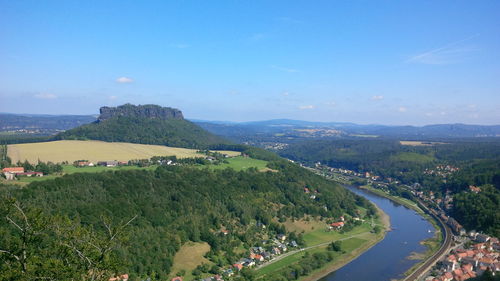 High angle view of landscape against sky