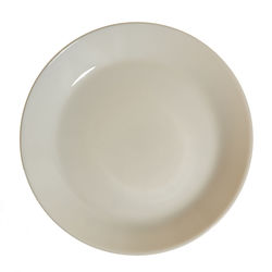 High angle view of empty plate against white background