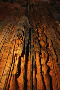 Low angle view of rock formation in cave