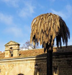 Low angle view of old building against sky