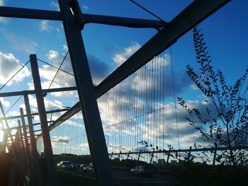 Low angle view of bridge against sky