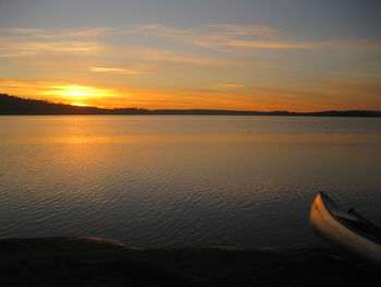 Scenic view of sea at sunset