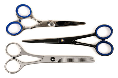 High angle view of electric lamp against white background