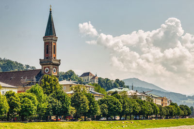 Salzburg, austria - september 15, 2020 - protestant parish salzburg christ church on summer