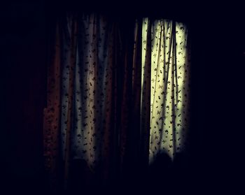 View of curtains in the dark