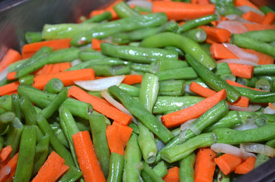 Full frame shot of chopped vegetables in market