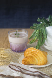 Close-up of breakfast on table