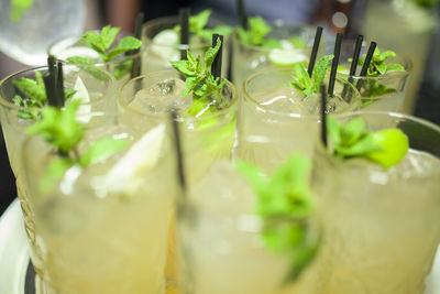 Close-up of drink on glass