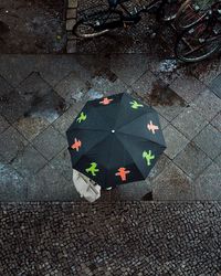 High angle view of footpath