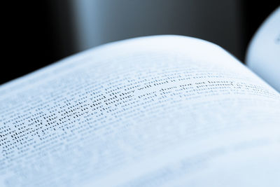 Close-up of book on table