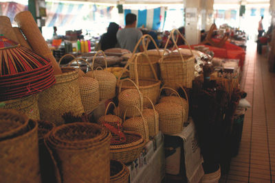 Panoramic view of store for sale at market stall