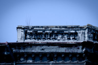 Low angle view of built structure against clear sky