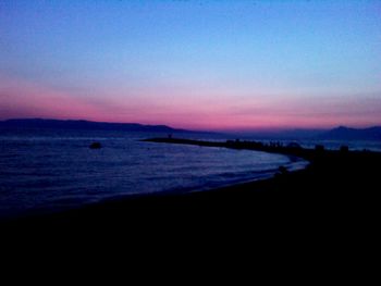 Scenic view of sea at sunset