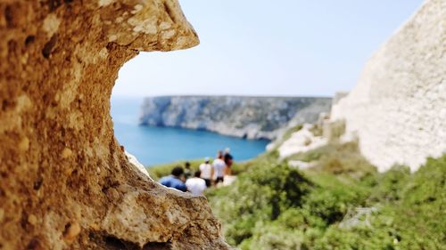 Rock formation against clear sky