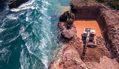 Panoramic view of sea and rocks