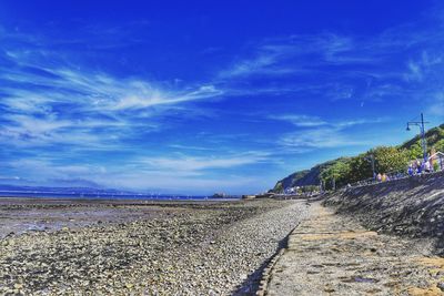 Road against blue sky