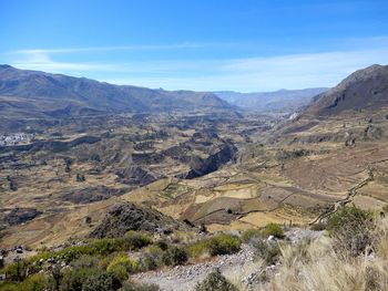 High angle view of landscape against sky