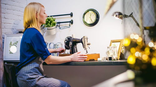 Fashion designer working in studio