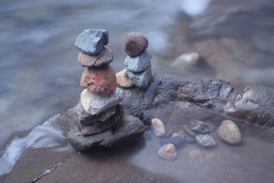 Close-up of rusty stack