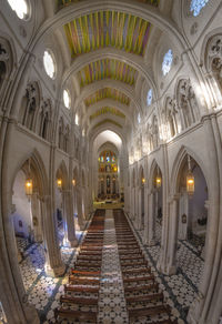 Interior of illuminated cathedral