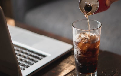 Close-up of drink on table