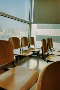 Empty chairs arranged