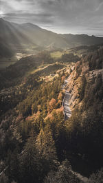 High angle view of landscape against sky