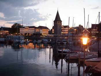 View of river with buildings in background