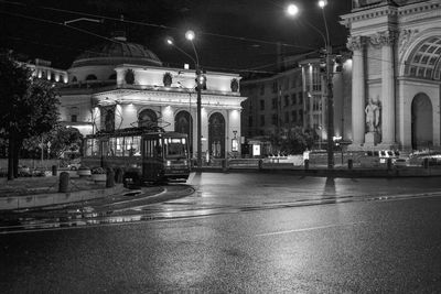 Illuminated city at night