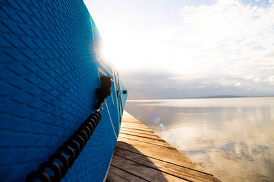 Low angle view of sea against sky