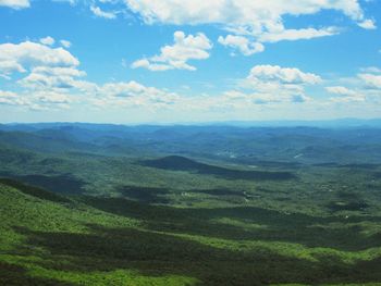 Scenic view of landscape against cloudy sky