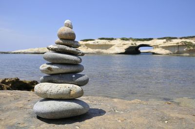 Stack of stones on beach