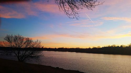 Scenic view of sea at sunset