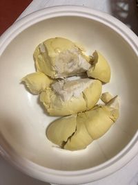 High angle view of meat in plate