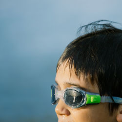 Close-up of woman wearing sunglasses