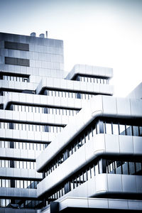 Low angle view of modern buildings against sky