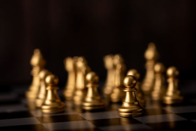 Close-up of chess pieces