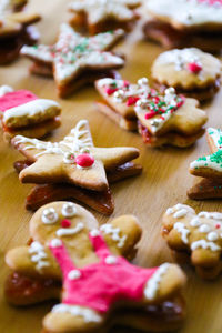 Close-up of cookies on table