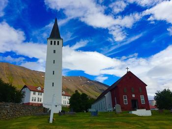 Church against cloudy sky