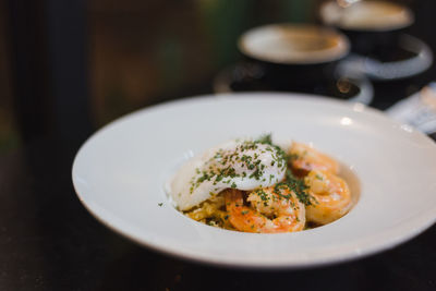 Close-up of meal served in plate