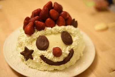 Smiley face decorated on cake