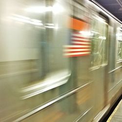 Train on railroad station platform